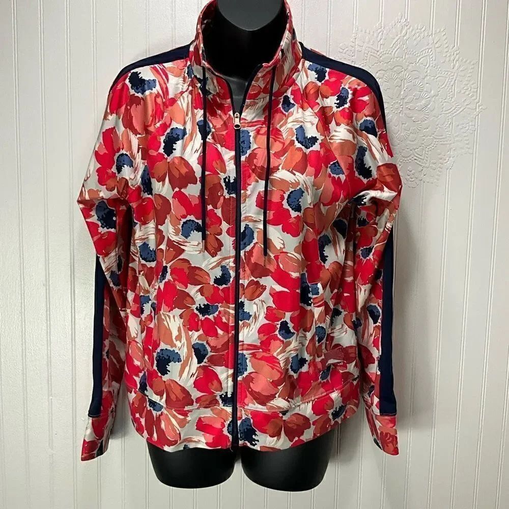 AERIE Floral Athletic Satin Jacket